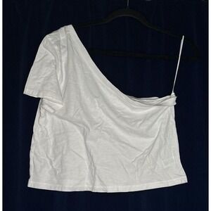 NWT Aerie one shoulder white crop top size Large